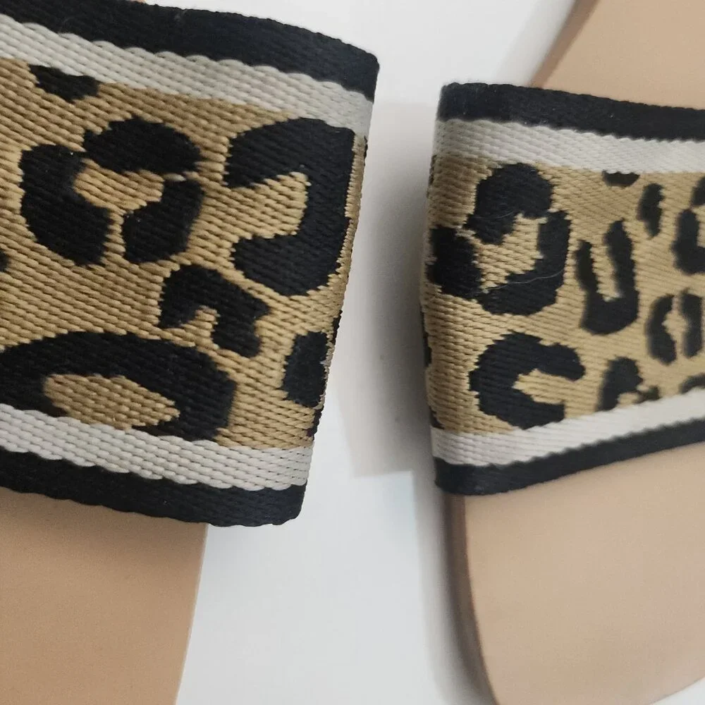 ZARA Leopard Print Y2K Style Slide Sandals Women's Size 7.5 - Picture 5 of 10